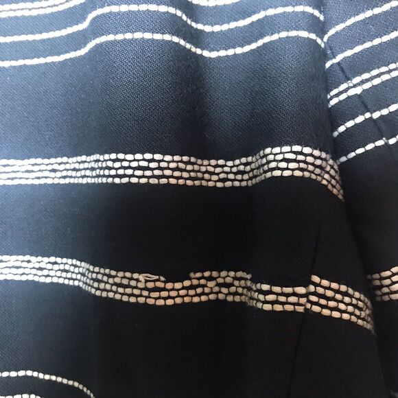 H&W Size 18 Waist Length Blazer Jacket Women's Black With Gray Strips Career - Picture 11 of 15